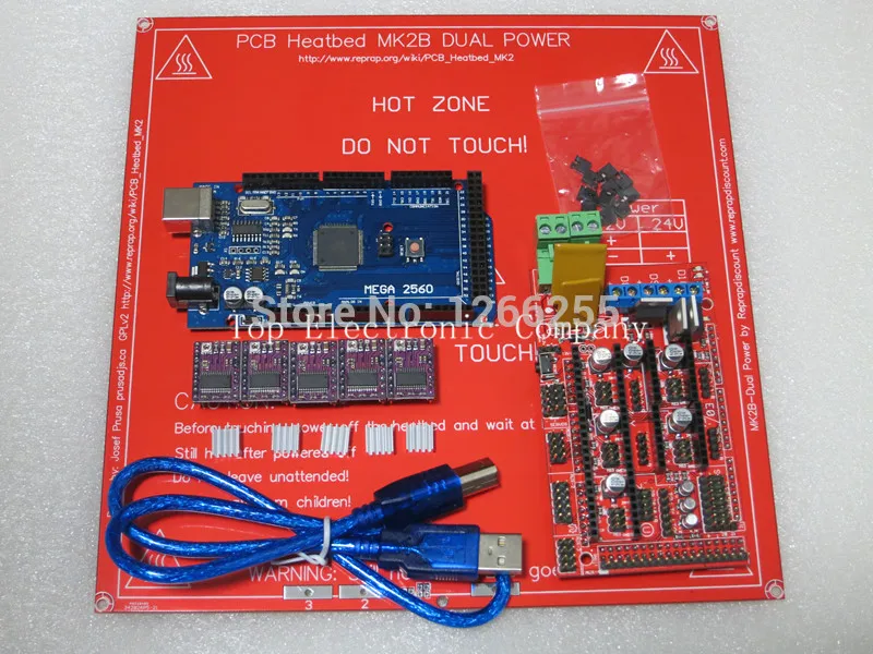 

Mega 2560 R3 for arduino + 1pcs RAMPS 1.4 Controller+ 5pcs DRV8825 Stepper Driver Module+1pcs PCB Heatbed MK2B 3D Printer kit
