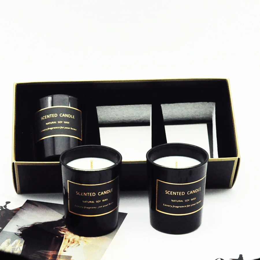 

3pcs/lot Gift Bag Environmental protection plant Natural Soy Wax Scented Candle Essential Oil Candle Aromatherapy Candle