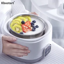 Kbxstart Многофункциональный 1L йогурт машина Natto рисовое вино йогурт DIY инструменты из нержавеющей стали Linner ферментационная машина 220 В