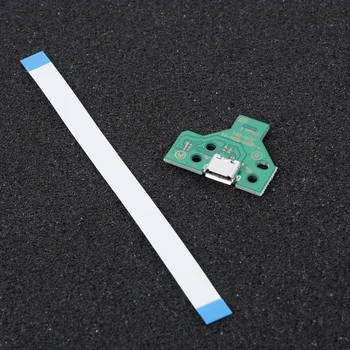 

USB Charging Port Socket Board JDS011 for SONY PS4 Controller with 12 pin Cable 10cm Handle Line Flex Cable w/ Micro-B USB Port