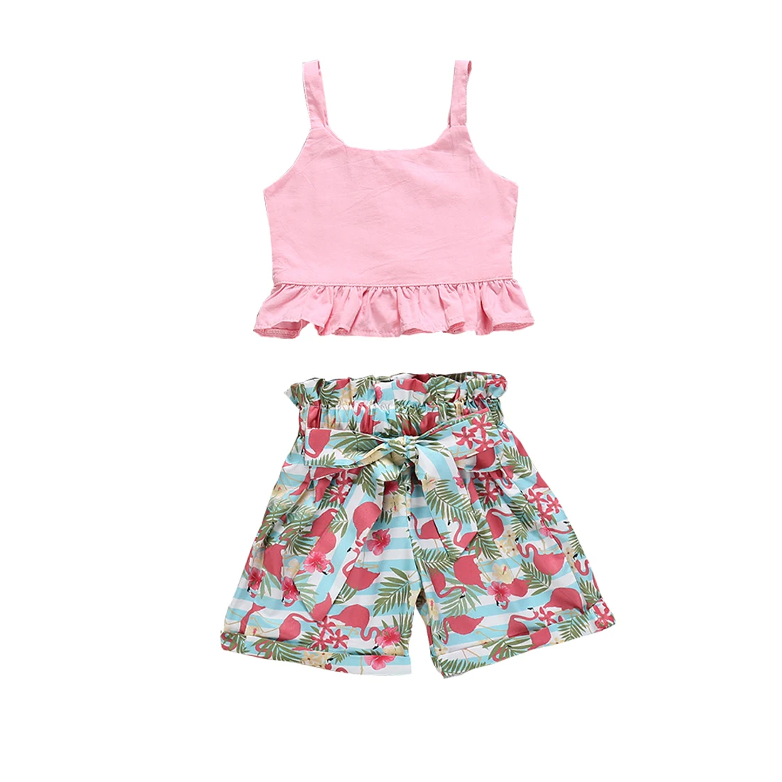 Infant Toddler Baby Girl Stripe Rainbow Skirt Outfits Sleeveless Tshirt Vest Crop Top Princess Summer Clothes Set