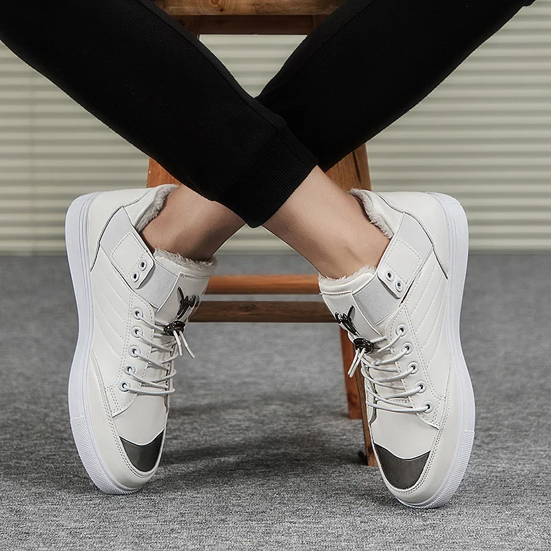 Thestron حذاء رجالي أحذية تزلج الذكور الأبيض الأسود الذهبي أحذية من الجلد أزياء رياضية رجل مصمم الأحذية 2018 الشتاء الدافئة