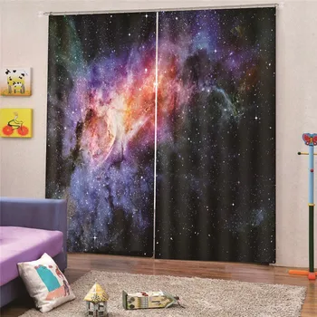 

3D Digital Print Curtains Starry Marble Landscape Fashion Decor Home Decoration For Living Room Bedroom Custom Curtains AP9