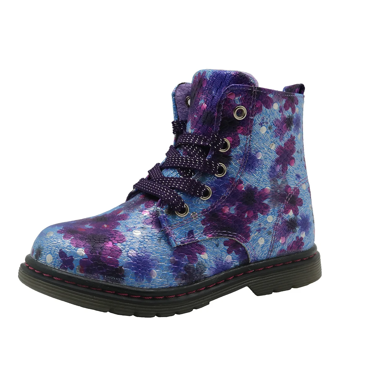 

Kalupao Children Shoes for Girls in Autumn Flower Lace-up Girls British Warm Cotton Anti-slippery Short Boots Kids Casual Shoes
