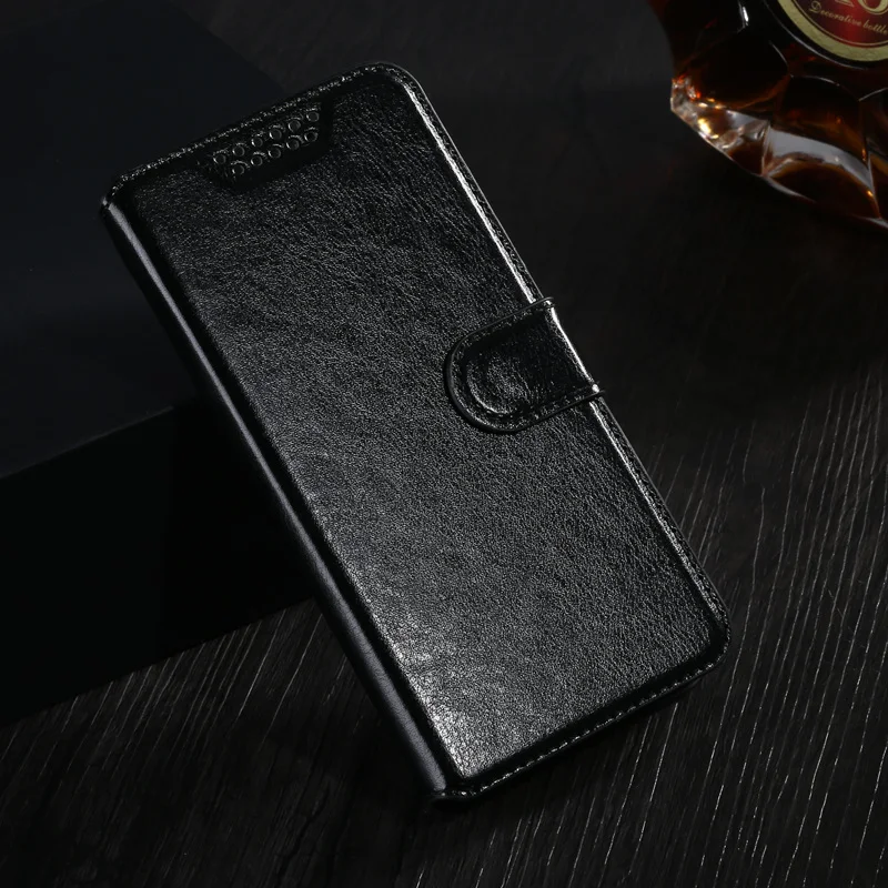 Чехол-книжка Casefor lenovo Vibe C A2020 A2020a40 DS A, чехол-кошелек в стиле ретро, кожаный чехол, защитный держатель для карт, чехол-книжка для телефона - Цвет: Black