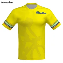 Camiseta de ciclismo SPTGRVO LairschDan 2019 amarillo retro de manga corta, camiseta de verano de montaña para moto de enduro motocross mx, jersey downhill dh