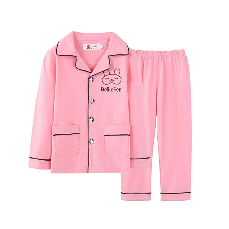Spring Autumn Cotton Kids Pyjamas Suit Cartoon Children's Long-sleeved Cardigan Boys Pajamas Children's Set Girls Home Wear - Цвет: TC002B girl pajamas