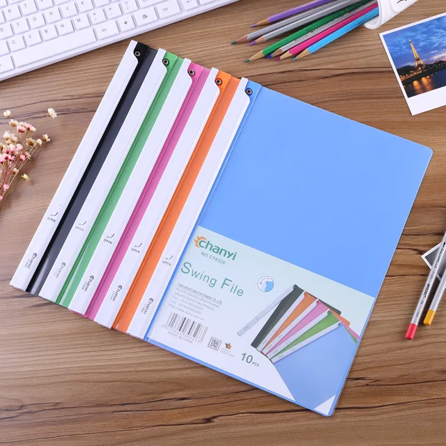 2 pcs stationery PP report cover & 360 rotated spine bar thicken holder