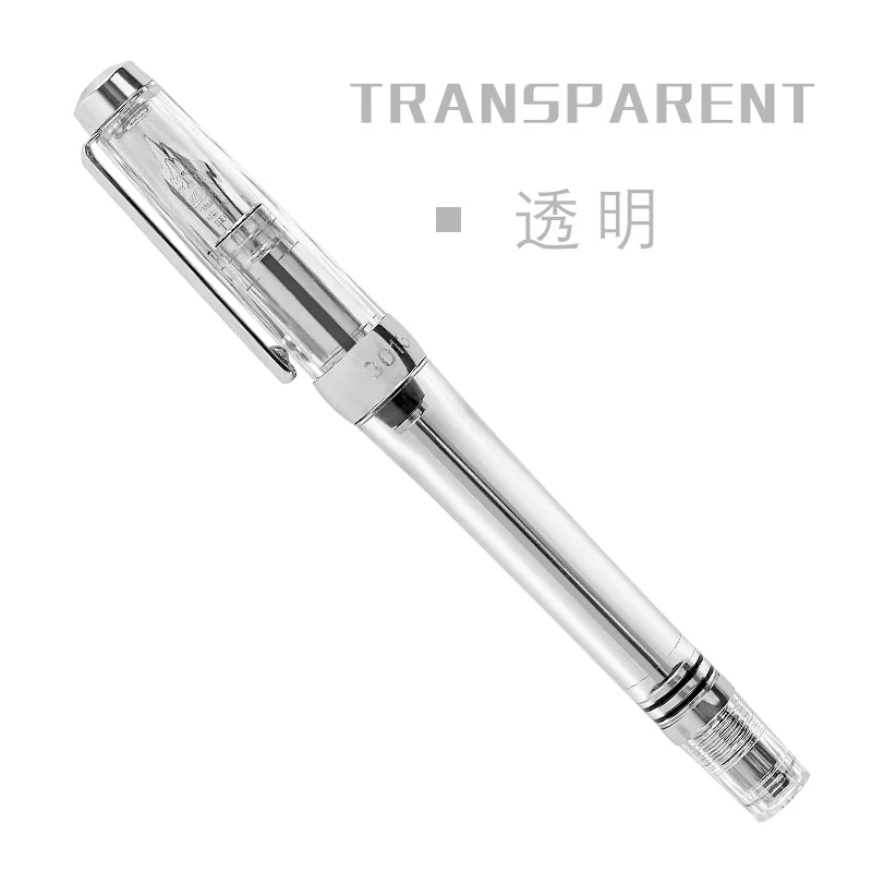 3PCS New Wing Sung 3013 Vacuum Fountain Pen Set Wingsung Resin Transparent Quality EF/F Nib 0.38/0.5mm Ink Gift Pen for Office