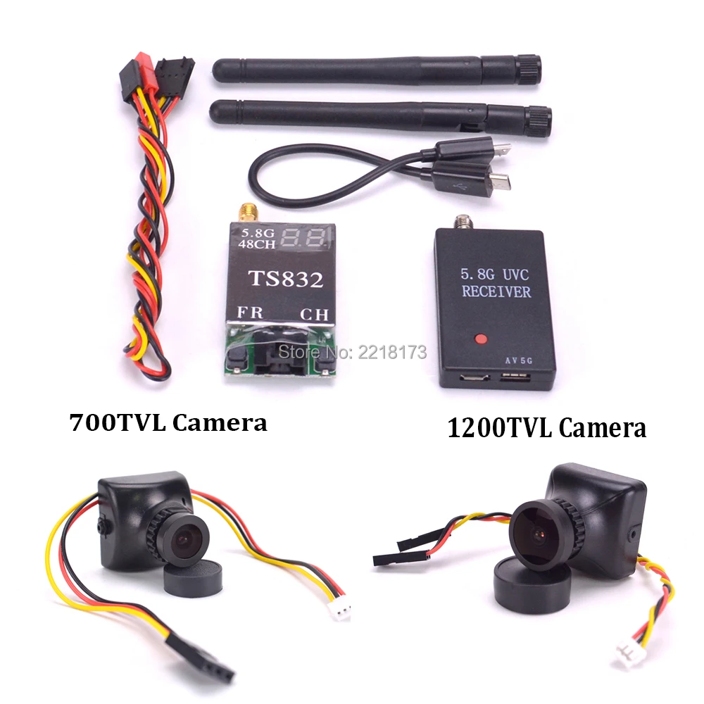 Koop 5.8g FPV Ontvanger UVC Video Downlink OTG VR Android Telefoon TS832 5.8g 48CH 600 mw Draadloze AV Zender 700TVL 1200TV Camera