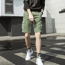 Дизайн, брюки до колена, мужские летние военные карго, мужские шорты, повседневные свободные мужские шорты с камуфляжным принтом, Прямая поставка