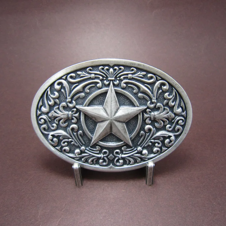 

Vintage Silver Plated Southwest Western Star Oval Belt Buckle Gurtelschnalle Boucle de ceinture