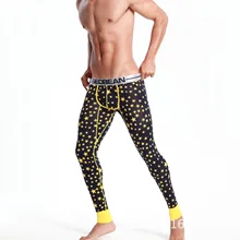 Для мужчин зимой толстые Themal дышащий эластичный звезда шаблон хлопок Мягкий Для Мужчин's Штаны трусики lounge брюки спортивные Леггинсы