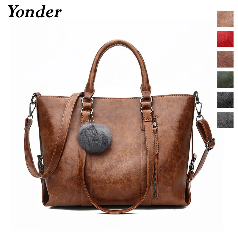 

Yonder fashion women handbag female large shoulder crossbody bags high quality solid hand bag leather top-handle tote bag ladies