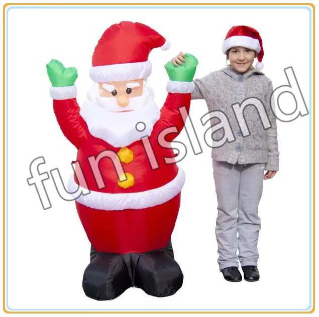 Free shipping wholesale inflatable santa claus 1.2m christmas santa with bulb inside