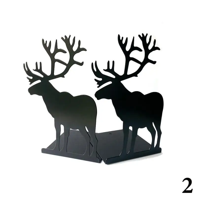 Deer Reindeer Bookends Book Stand Paint Iron Student School and Office Stationer