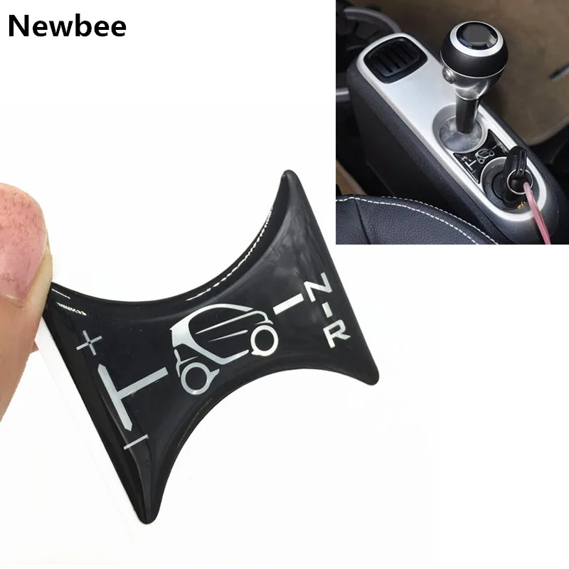 

Newbee Car Sticker Gear Shift Knob Panel Decoration Emblem Badge For BENZ SMART FORTWO 451 BRABUS 2007-2014 3D Gel Decal Cover