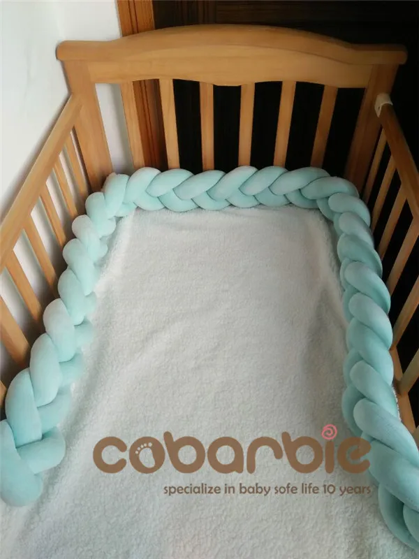  200 cm Baby Braided Crib Bumpers Knot Pillow CushionNursery beddingcot room dector