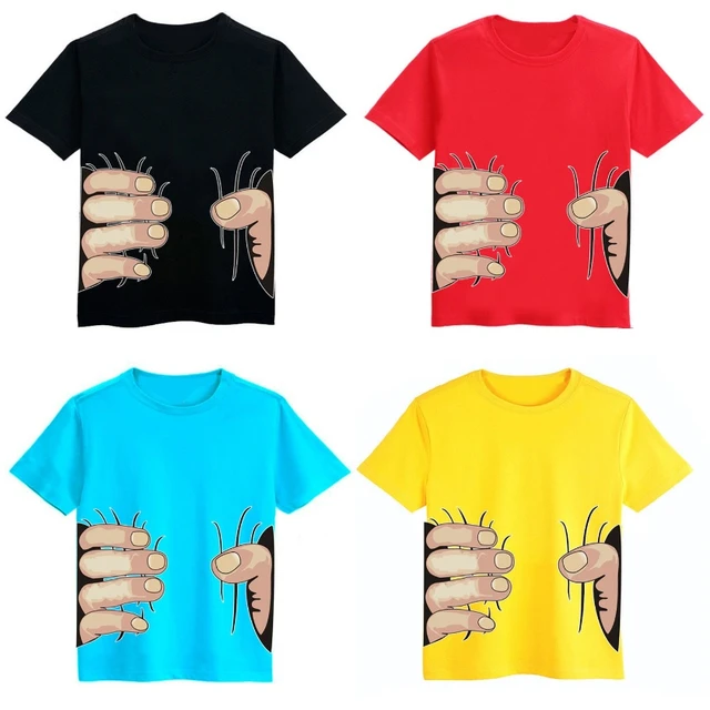 Fashion 3d Big Hand Boys T-shirts Spoof Grab You Cotton Children