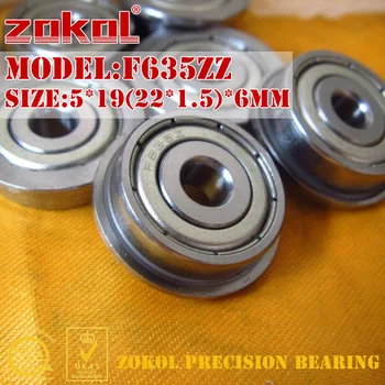 

ZOKOL F635 ZZ bearing F635ZZ Flange bearing F635-ZZ Deep Groove ball bearing 5*19(22*1.5)*6mm
