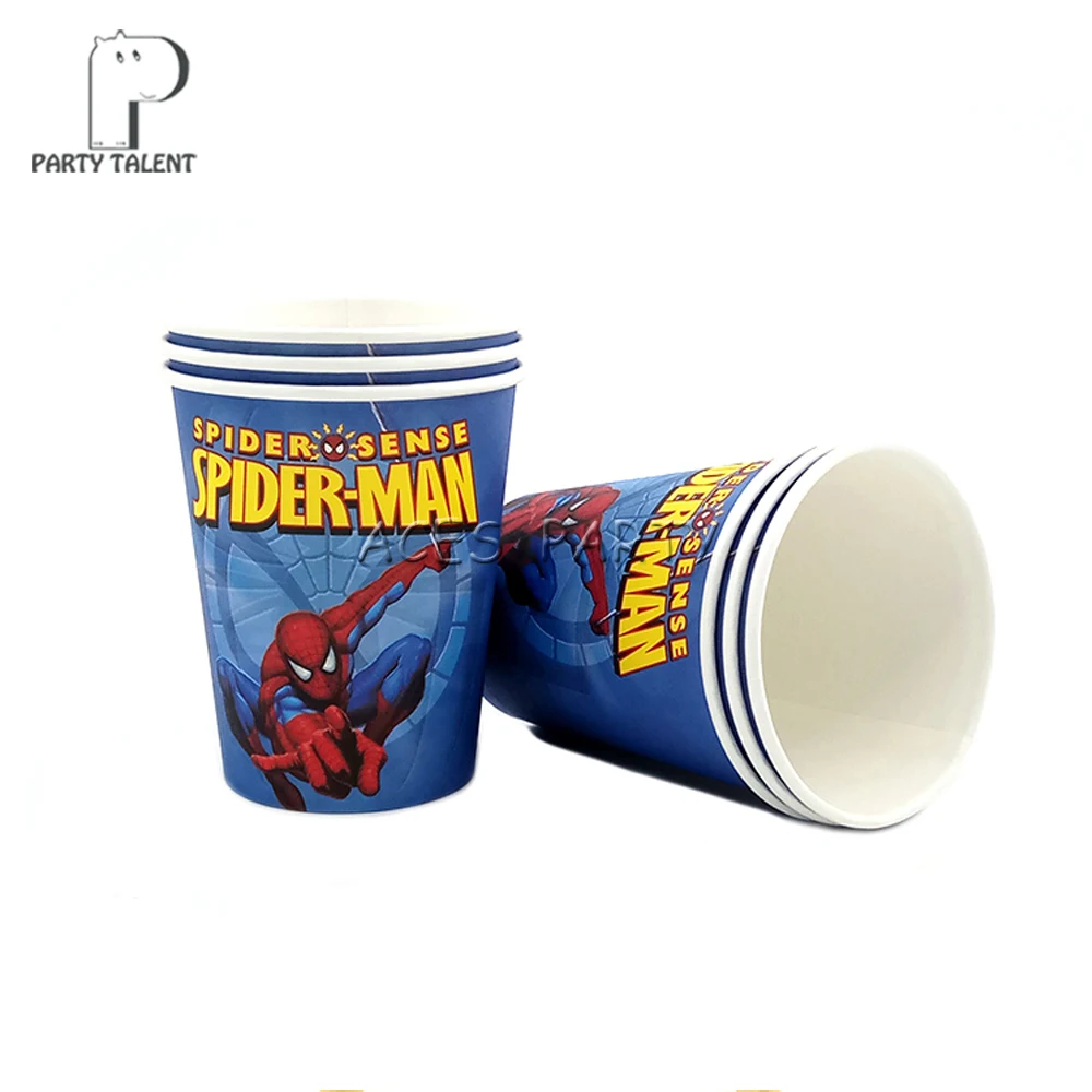 Вечерние принадлежности 48 шт герой Человек-паук вечерние Детские посуда для вечеринки в честь Дня рождения набор, 24 шт десертные тарелки Посуда и 24 шт чашки очки