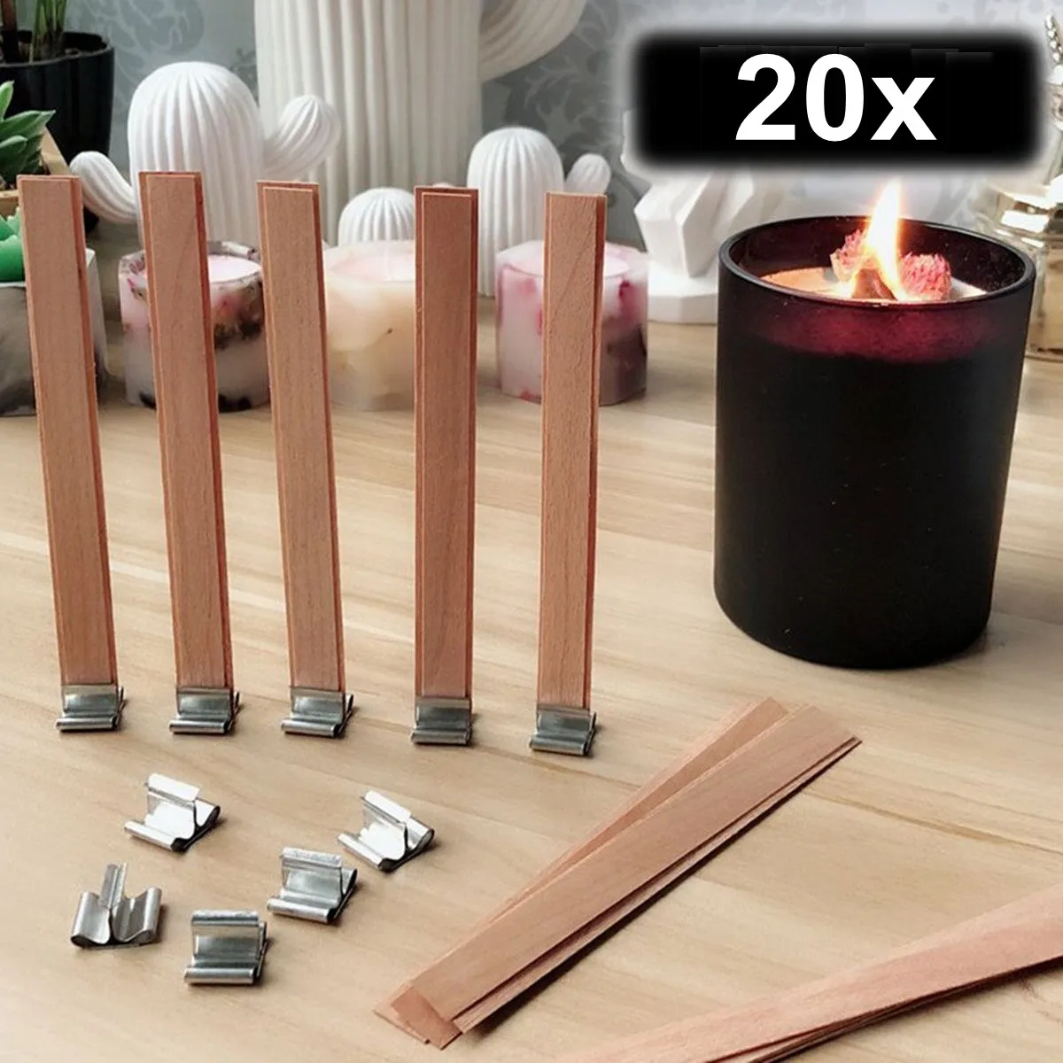 100Pcs Low Smoke Cotton Candle Wicks With Base Tab Many Size Can Choose 30mm