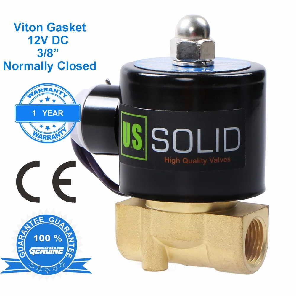 U.S. твердый 12v топливный электромагнитный клапан 3/" латунный Электрический электромагнитный клапан 12V DC для воздуха, газа, нормально закрытый CE