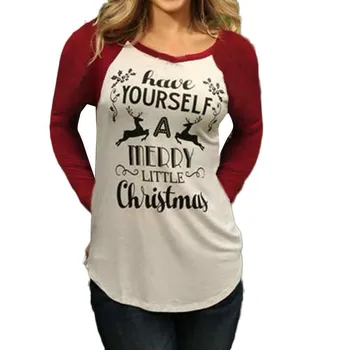 

women sweatshirt long sleeve Christmas Elk Reindeer Letter Printed sweatshirt for women 2019 Female T-Shirt sudadera mujer