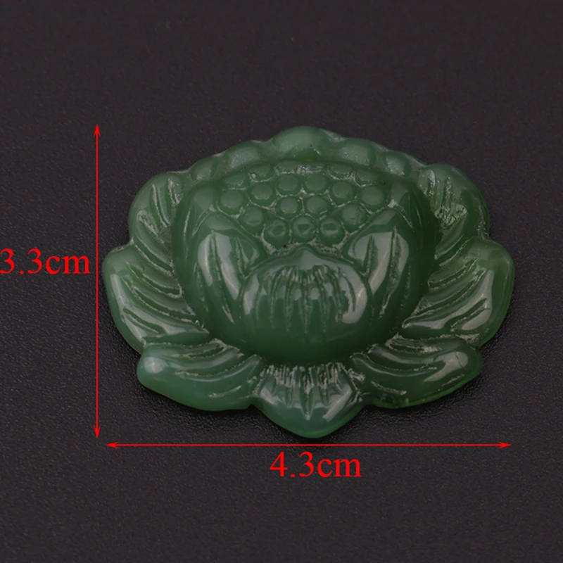 Яркий ручной резной цветок лотоса натуральный зеленый жадеит ювелирный кулон |