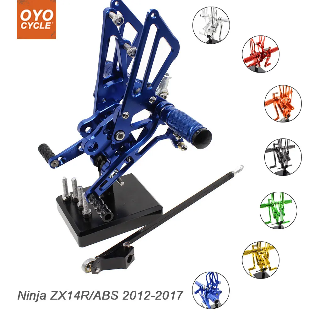 

For Kawasaki Ninja ZX-14R ABS 2012-2017 Motorcycle Rear Set Accessories CNC Adjustable Rearset Foot Pegs ZX14R ABS Foot Rests
