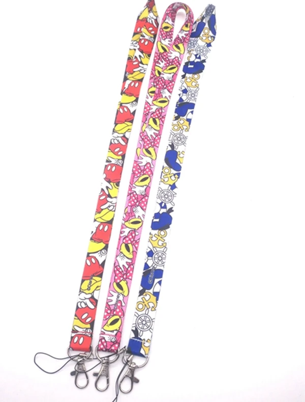  10 pcs/20pcs Donald Duck mickey minnie Neck Strap Lanyards Card Holders Bank Neck Strap Card Bus ID