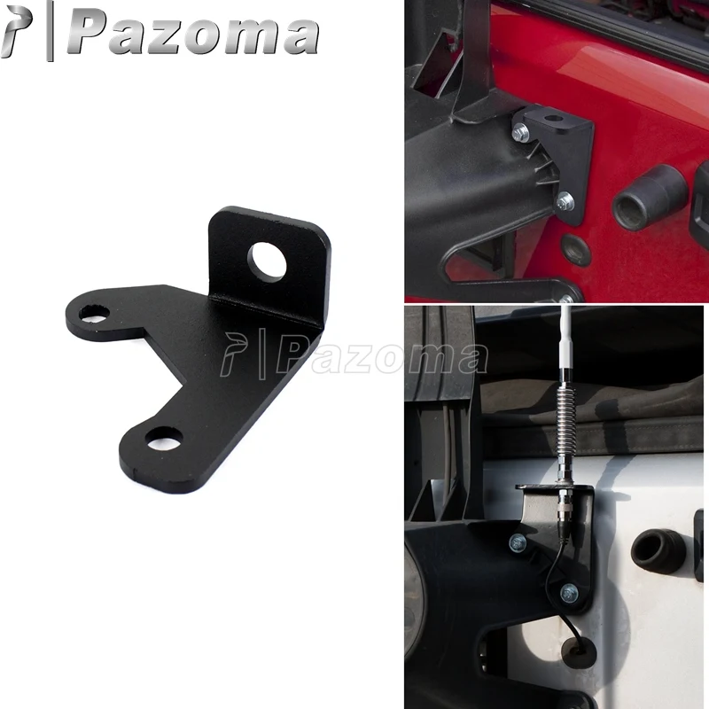 Black Metal Antenna Mounting Holder Bracket for Jeep Wrangler JK 2 4 Door 2007 2017 Models-in