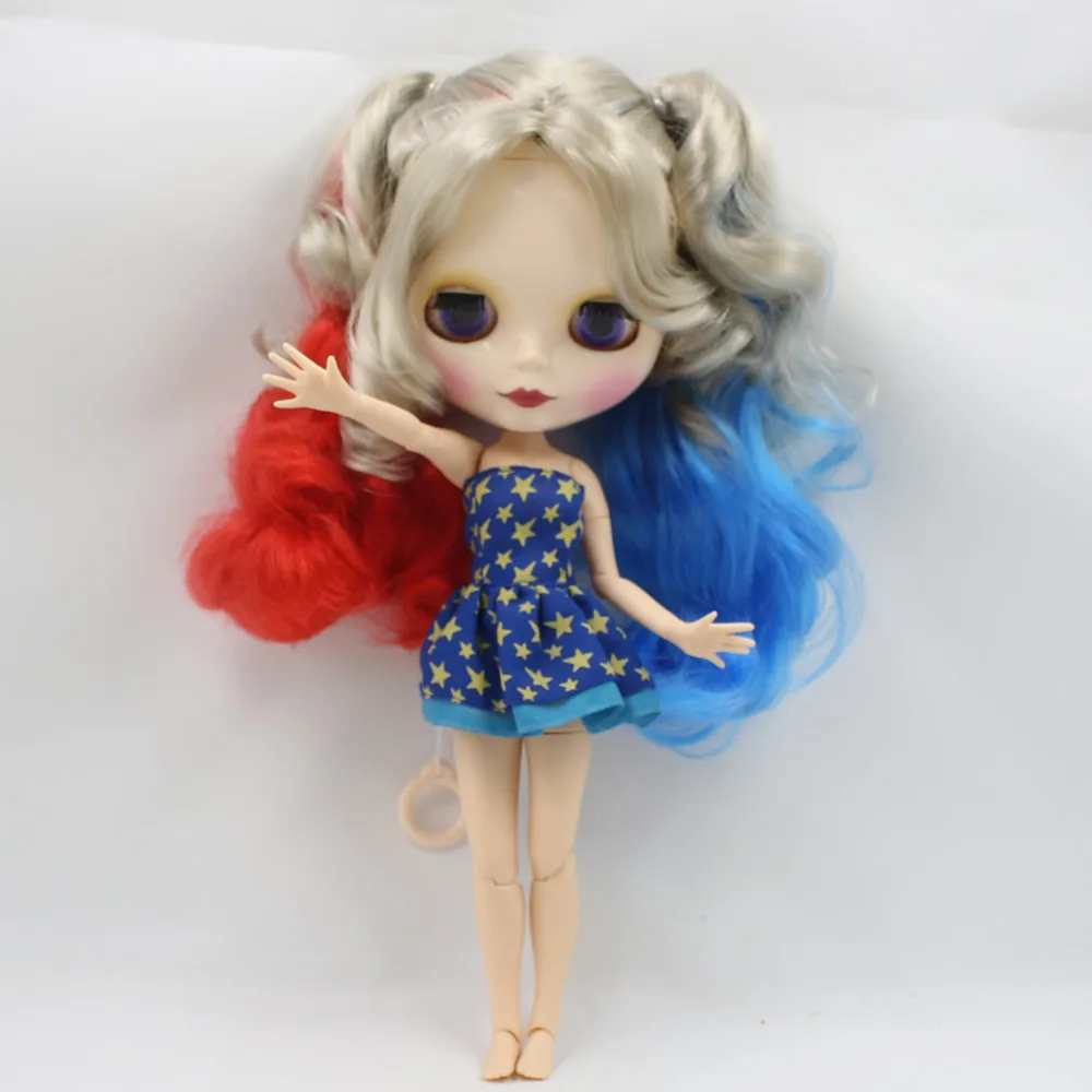 Ледяной DBS шарнирная кукла Blyth neo " Харли Квинн "260BL3167/1061/6208 красные синие микс