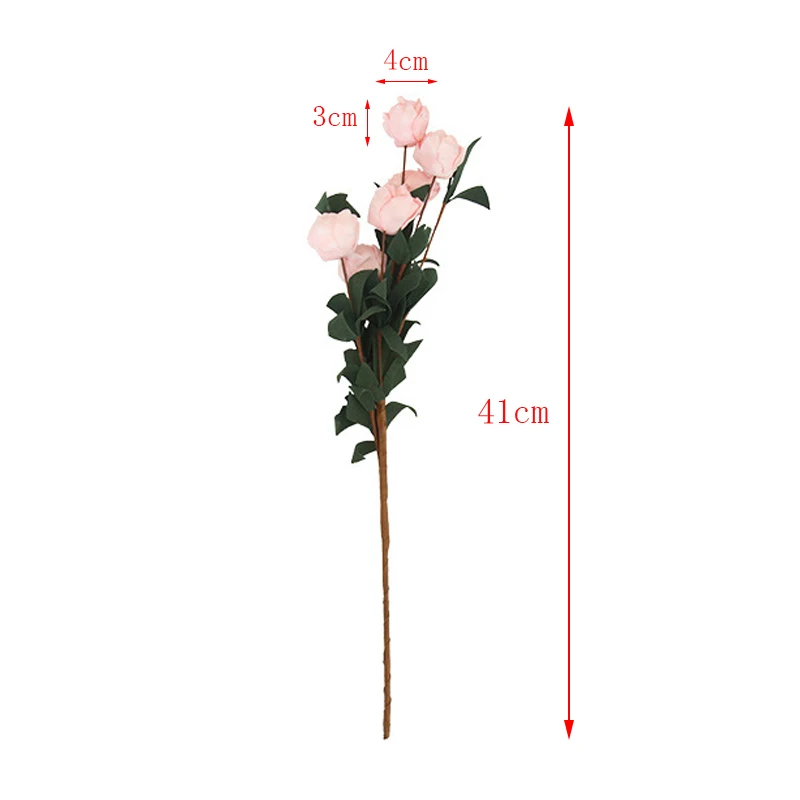 6 Heads PE Rose Flower Branch Artificial Flowers for Wedding Decoration Plastic Flowers Home Decoration Fake Flowers 6 Heads PE Rose Flower Branch Artificial Flowers for Wedding Decoration Plastic Flowers Home Decoration Fake Flowers