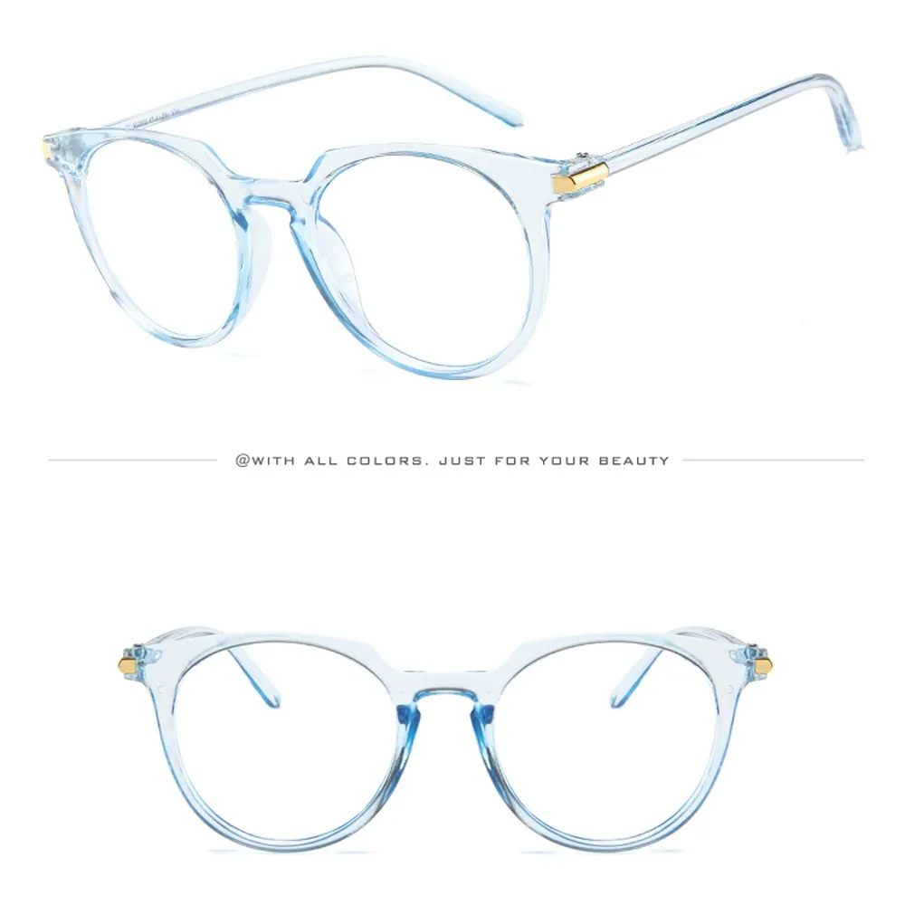 Корейские студенческие очки для компьютера, женские и мужские круглые овальные очки для глаз, прозрачные плоские линзы, близорукость, оправы по рецепту#30
