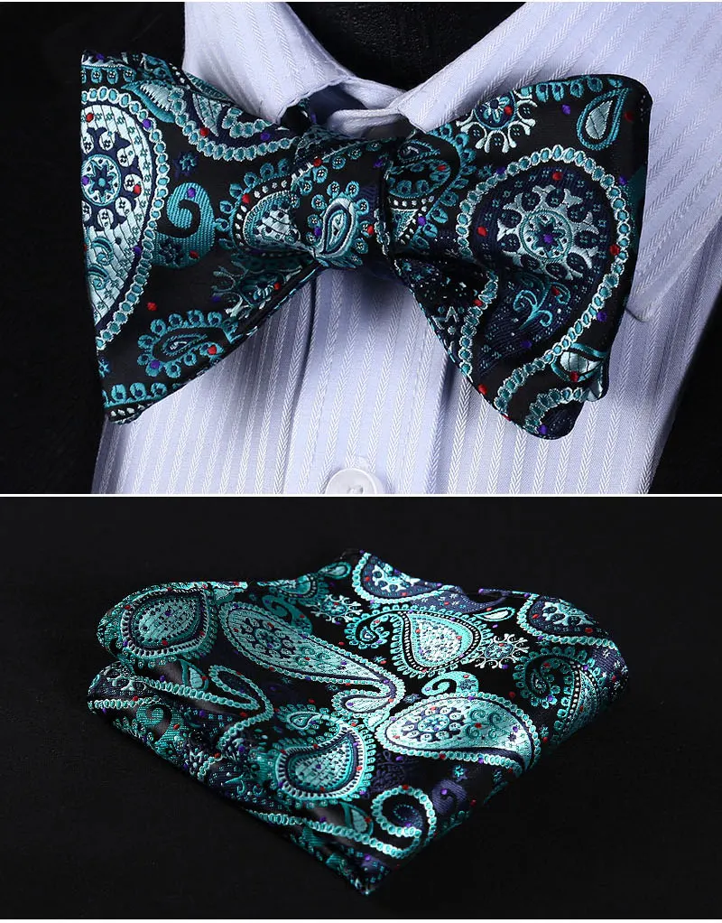 Мужские подтяжки Цветочный Пейсли различные подтяжки Классический 6 Клипов самостоятельно галстук-бабочка и карман квадратный набор# S4