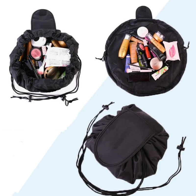 

Travel Cosmetic Bag Professional Drawstring Makeup Case Women Make Up Handbag Organizer Storage Pouch Toiletry Wash Kit Bags
