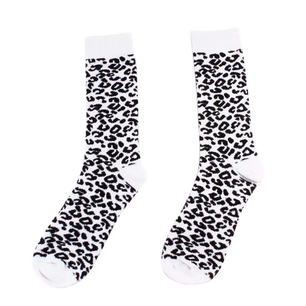 [WPLOIKJD] леопардовые Семейные забавные женские носки нескользящие милые длинные носки для девочек Mujer Harajuku, хлопковые крутые парные носки - Цвет: 1