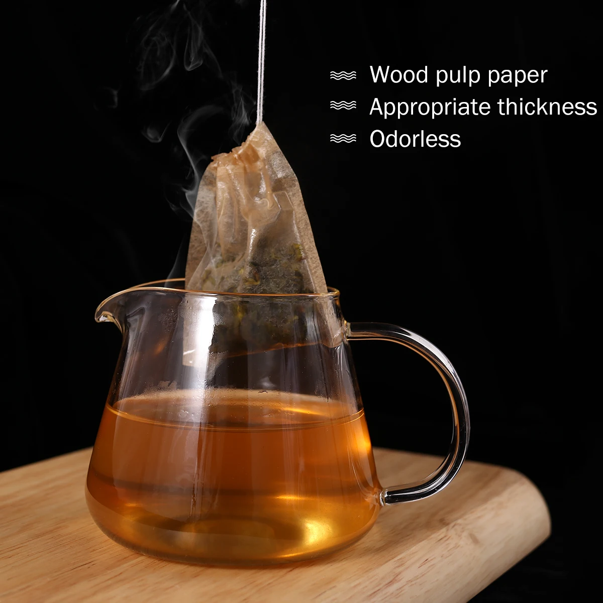 200pcs Non-Woven Fabrics Teabags Drawstring Tea Bag Filter Paper Empty Tea Pouch Bags for Loose Leaf Tea Powder Herbs Wholeasle