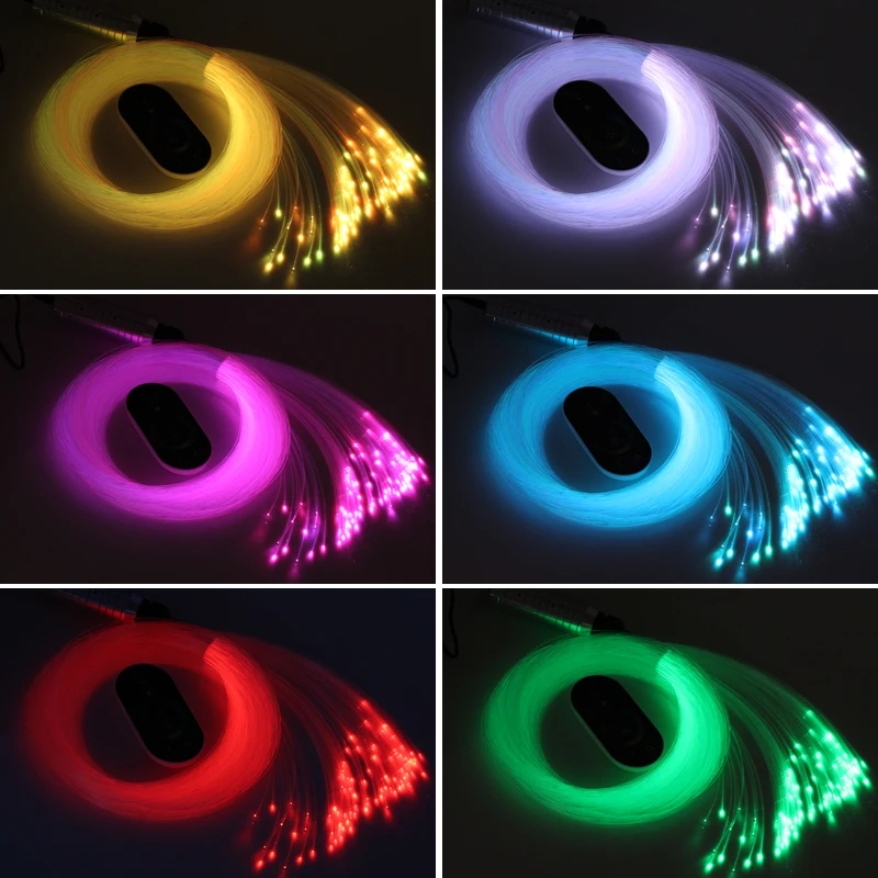 Светодиодные волоконно оптические лампы 6 Вт RGB звездное небо набор для потолка с