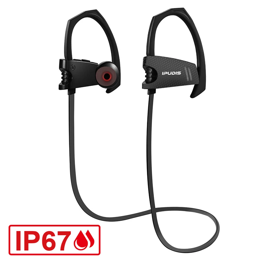 IPUDIS تصفح سماعة رأس لاسلكية IP67 للماء بلوتوث سماعة مشبك الأذن الضوضاء إلغاء ل رياضة مع ميكروفون