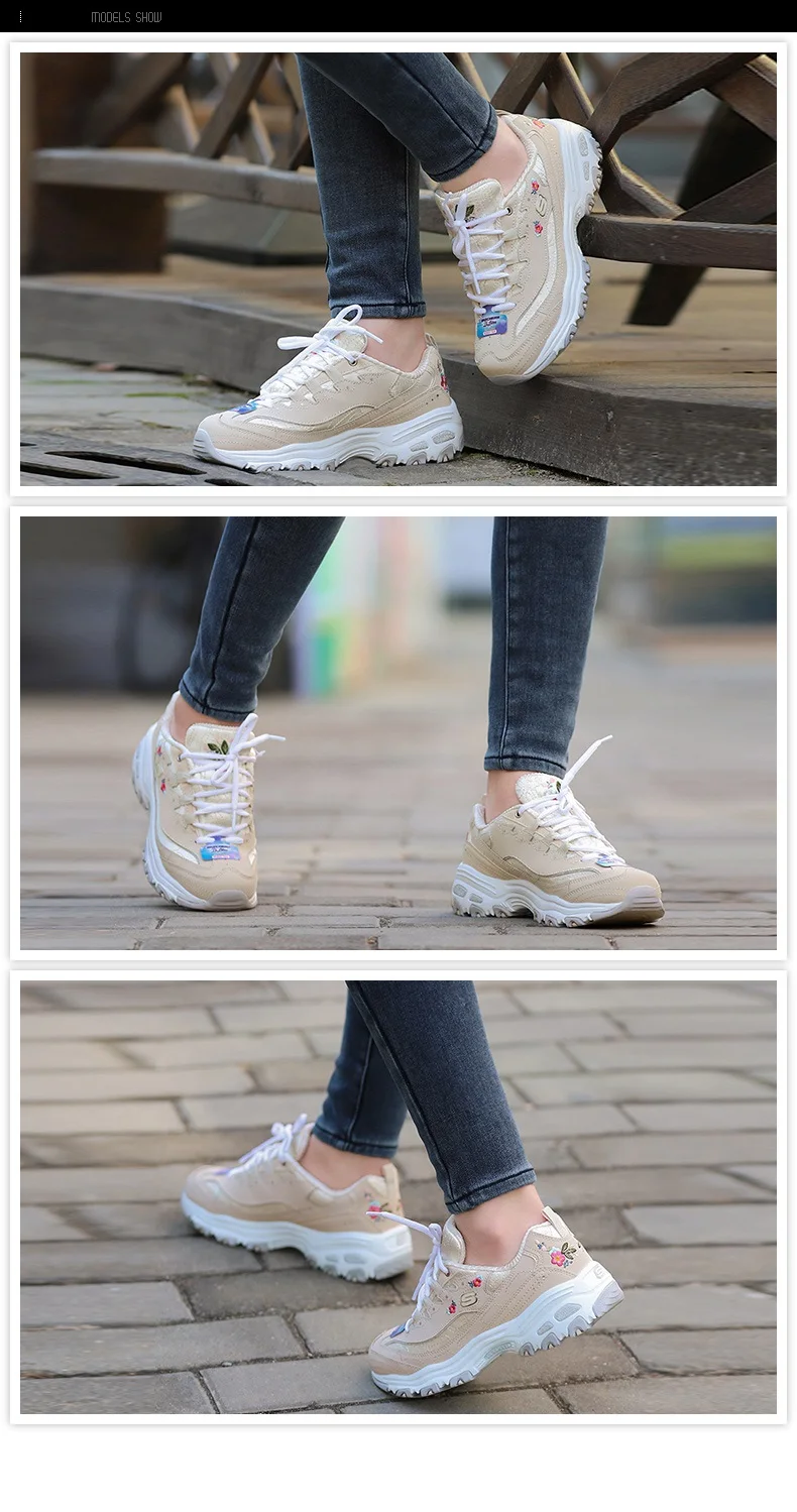 Skechers/Новое поступление; женская повседневная обувь; модные кроссовки на платформе; роскошная дизайнерская обувь для женщин; D'lites; повседневная обувь; 11977-LTPK