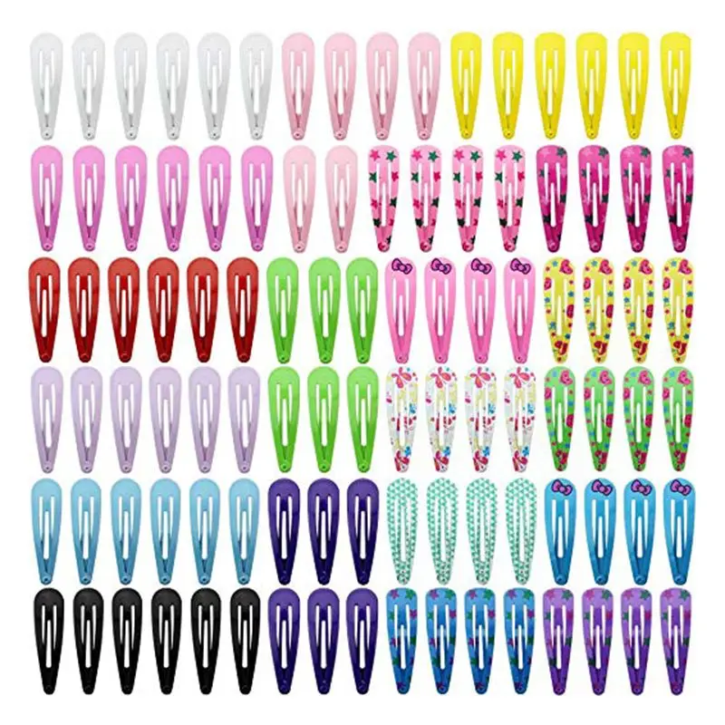 

100 Pcs/pack Cute Girls Hairpin Baby Kids Headwear Child Snap-on Hair Clip Head Accessories Gifts