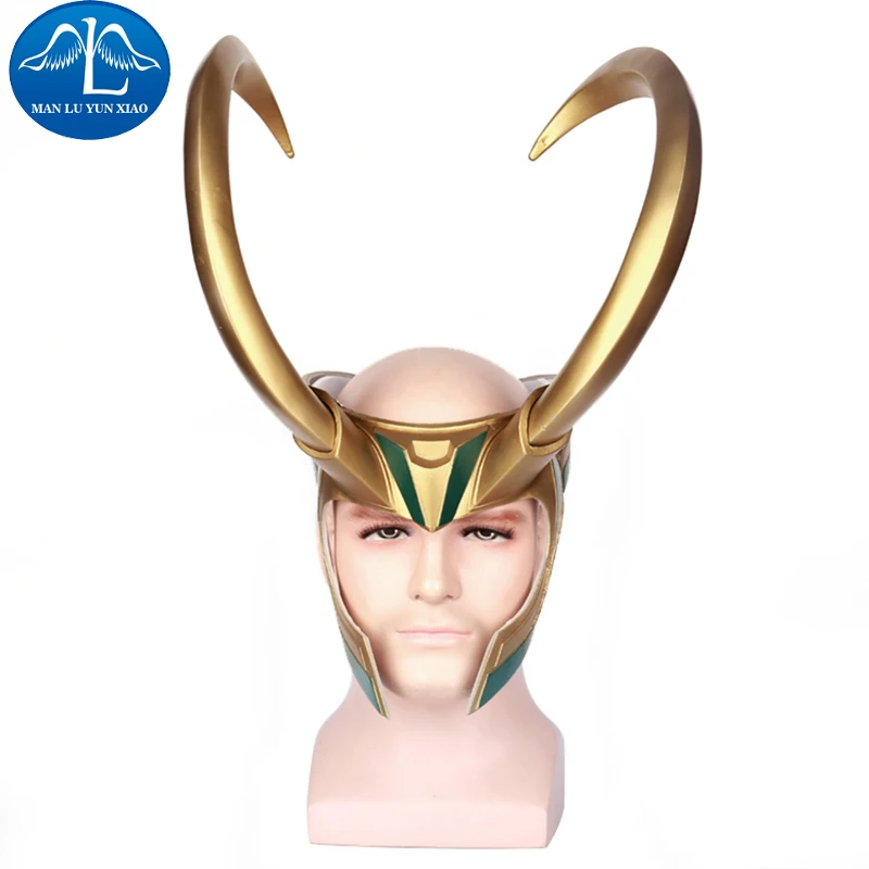 

MANLUYUNXIAO Thor Ragnarok Cosplay Adult Loki Helmet Mask Halloween Cosplay Props For Adult Free Shipping