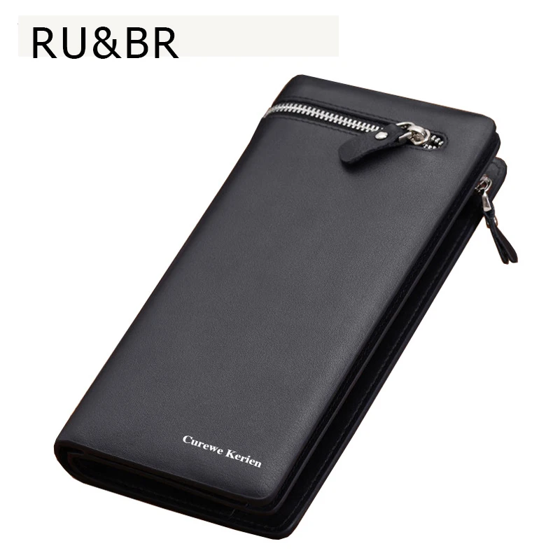 Hot!! Fashion Men Brand Design Leather Wallets Business Long Zipper Purse Honorable Clutch Coin Bag In Bag