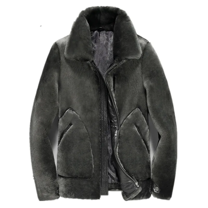 Натуральный мех пальто Для мужчин; зимняя куртка натуральный 100% шерсть пальто с мехом Роскошные Для мужчин s куртки и пальто плюс Размеры 5xl