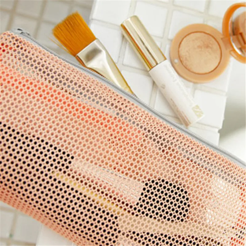 Casual Travel Wash Cosmetic Bag Wome Transparent Mesh Zipper Organizer Storag Make Up Makeup Case Pouch Toiletry Beauty Kit Box