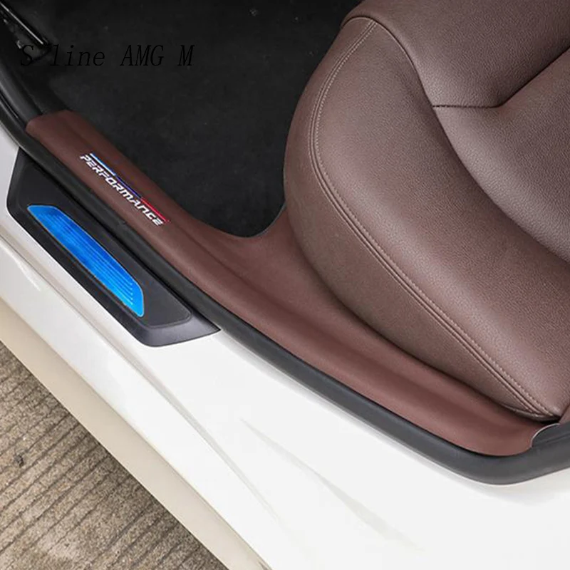Car Styling Interior door sills scuff plates guard threshold plate leather welcome pedal sticker For BMW 3 Series gt F30 F34 F35 |