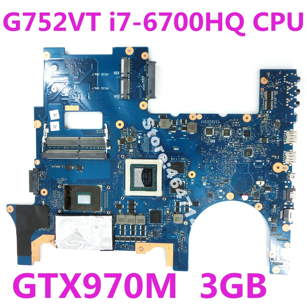 

G752VT With i7-6700HQ CPU GTX970M 3GB Mainboard REV 2.3 For ASUS ROG G752V G752VY G752VT Laptop Motherboard Test OK