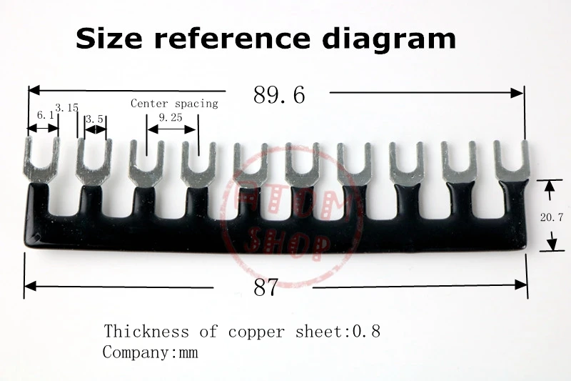 TBR 10A terminal short splicing fork type U shaped connecting strip
